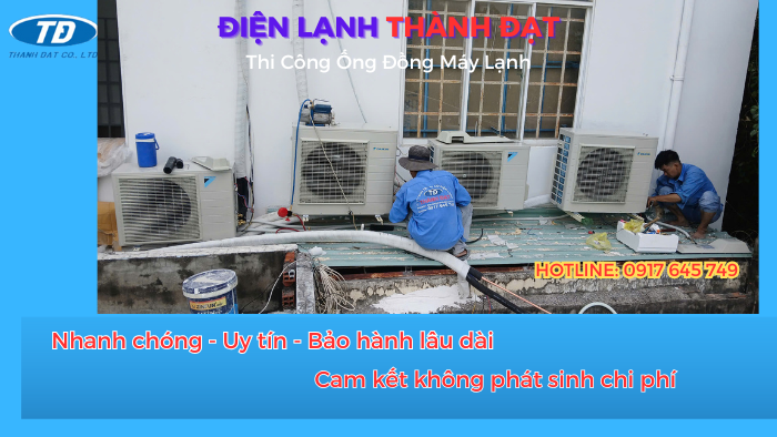 Thi công ống đồng máy lạnh quận12